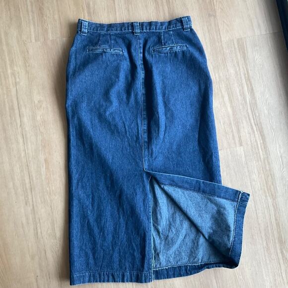 Lee Vintage Size Maxi Jean Denim Skirt Dark Wash - Picture 2 of 12